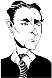 Francis Scott Fitzgerald - caricature du romancier et nouvelliste américain, 1896-1940